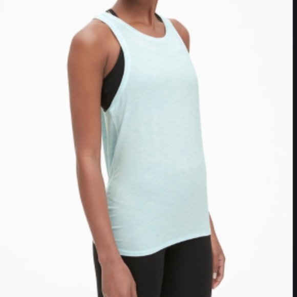 2 FOR 1 GapFit Breathe Open-Back Tank,White & Blue - Picture 5 of 6